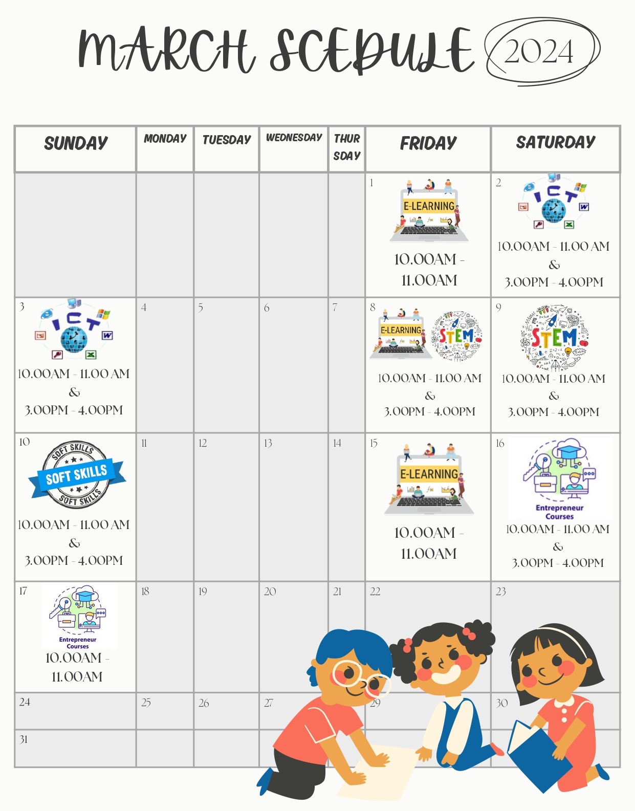 Schedule Canva March